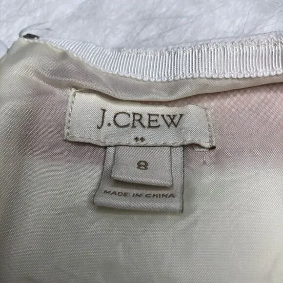 J.Crew Factory Pink White Striped Cotton Linen Sleeveless Sheath Dress Size 8 - Picture 8 of 10